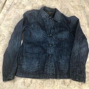 Lauren Ralph Lauren Jeans Co. Dark Wash Cotton Blue Denim Knot Button Jacket S